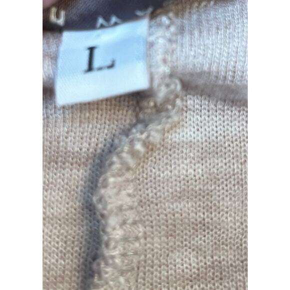 Brynn Walker Women's Size Large Tan Lightweight Long Sleeve Open Front Cardigan - Picture 3 of 8